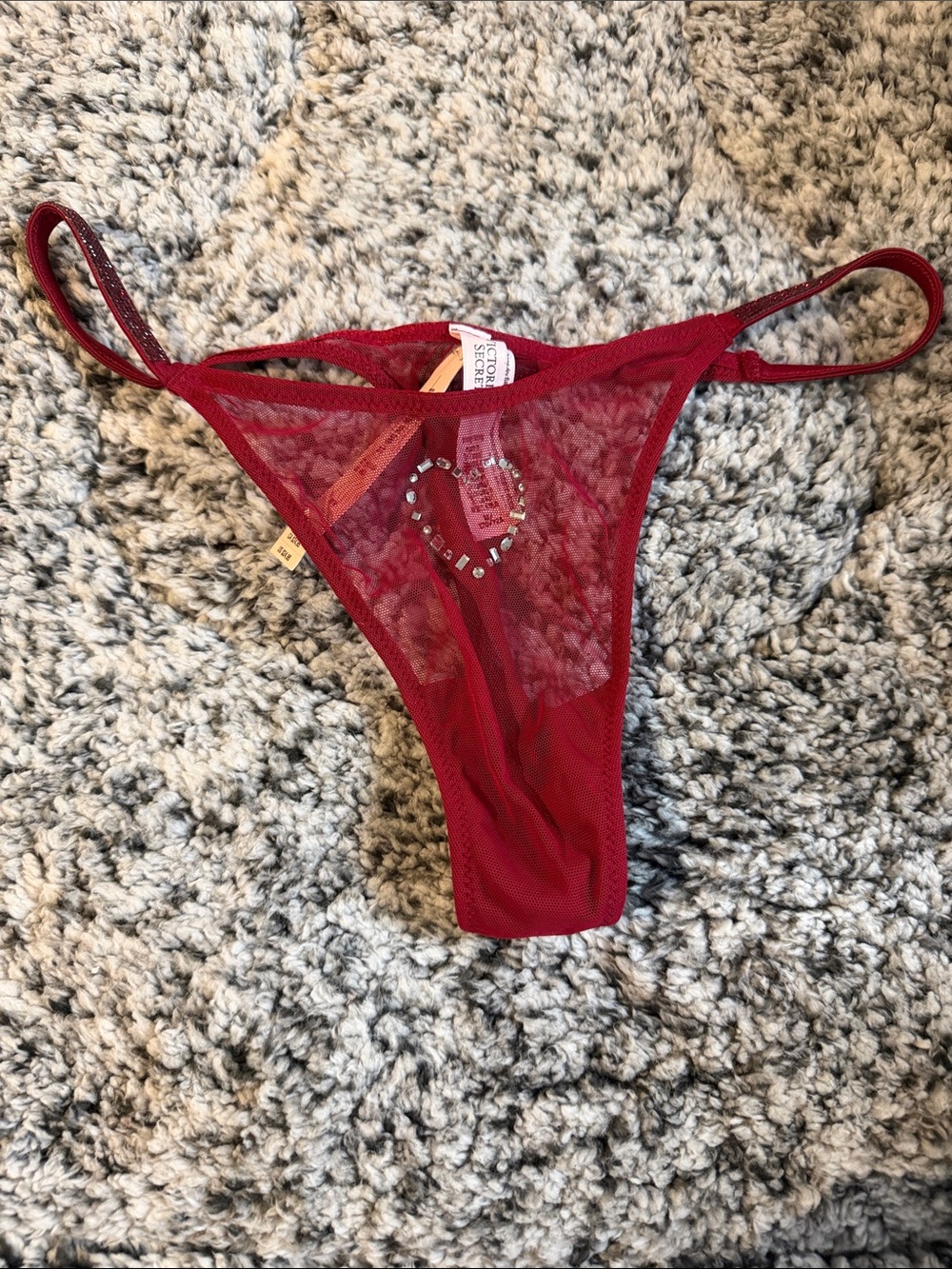Victoria's Secret Flirty Mesh Shine Strap Thong Panty M